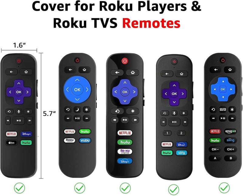 SOTATOO Roku TV Remote Case, 2 Pack, Silicone Protective Controller, Glow in the Dark Yellow and Rose Red, Easy to Find Your Remote Anywhere - Image 2